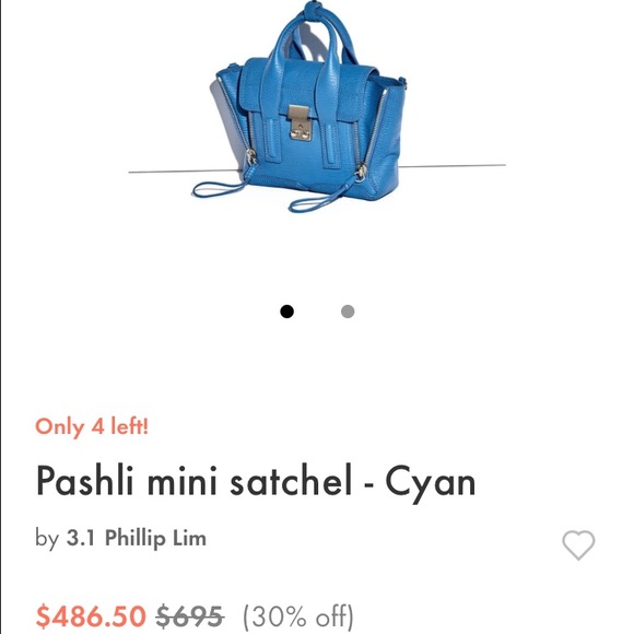 🚫SOLD🚫Phillip Lim satchel Cyan Mini - Picture 1 of 2