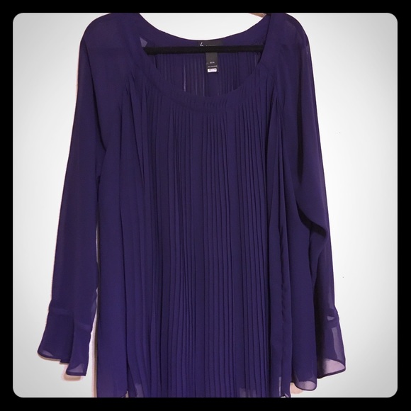 Deep Purple Silky Blouse. Lane Bryant. Plus size.