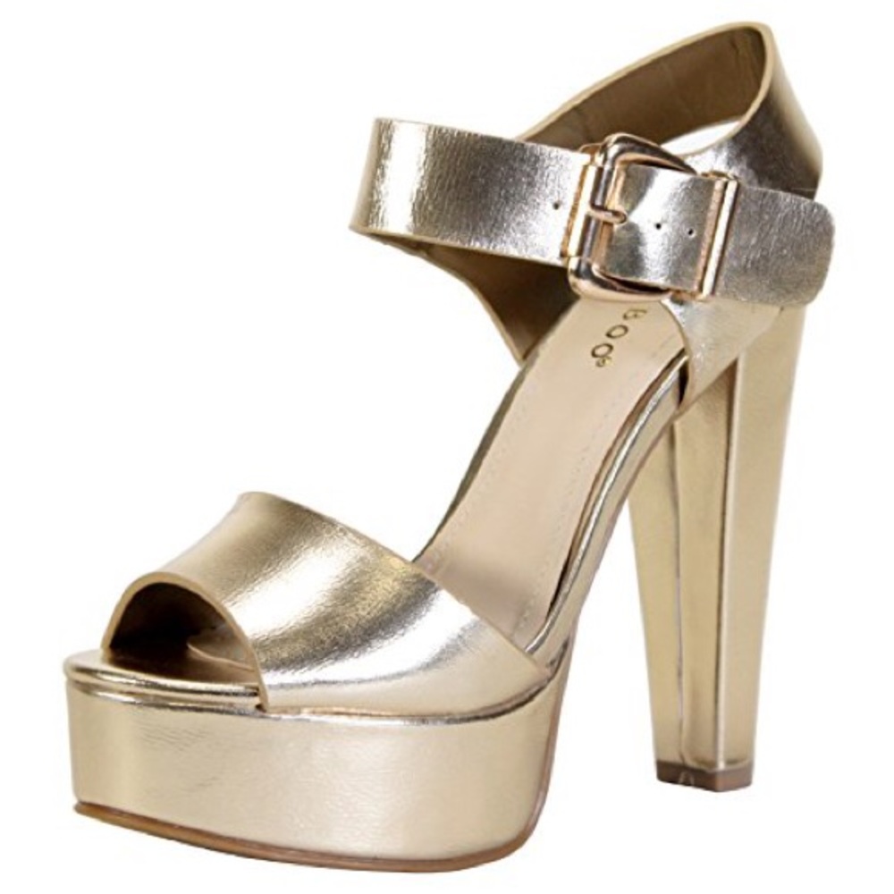 Gold platform heels