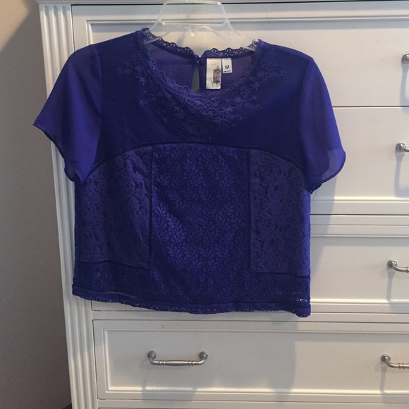 Royal Blue lace croptop