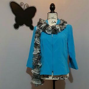 2 for $30 NWOT silky blue zippered jacket size 8