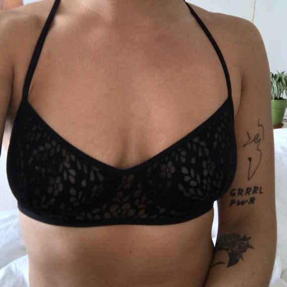 Black racer back bralette