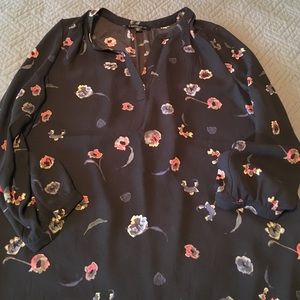 Dalia Black floral blouse