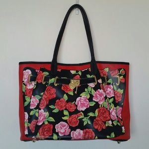 Betsey Johnson Floral-Print Illusion Tote Bag