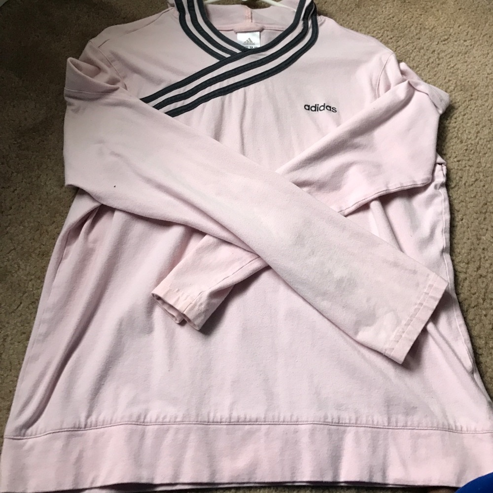 Adidas long sleeve shirt with a hoodie attached