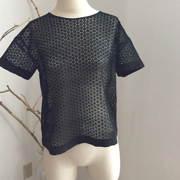 Ann Taylor black sheer blouse - Picture 2 of 4