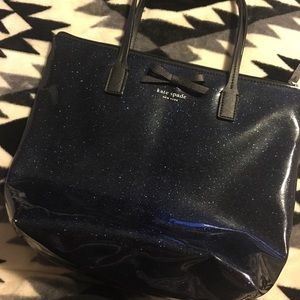 Kate Spade Jeralyn Glitter Pvc Canv Deep Blue Bag