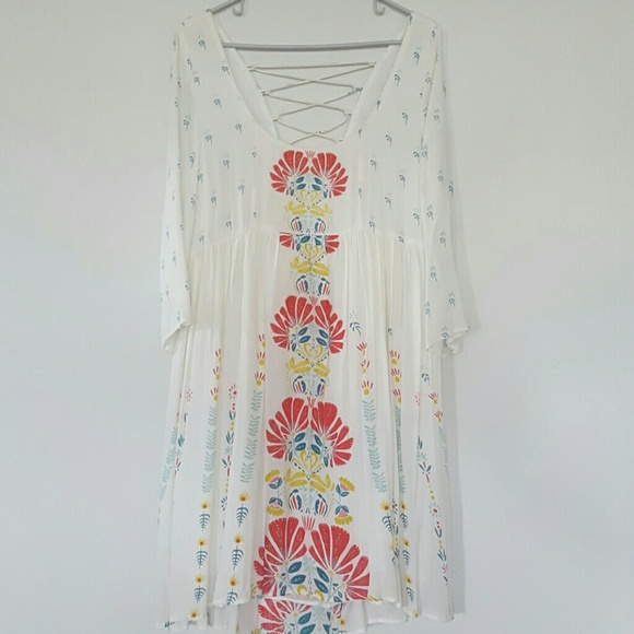ONeill white printed babydoll dress