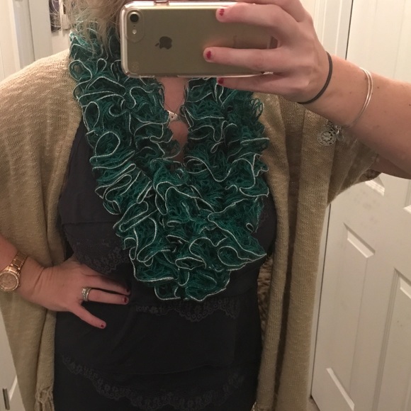 Green and silver scarf