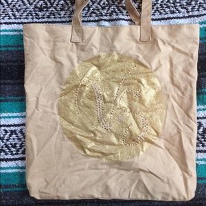 Beige VS rhinestoned tote