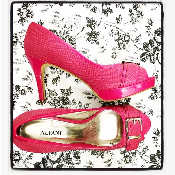 Alfani Shoes - Pink Snakeskin Alfani Heels, Pink High Heels