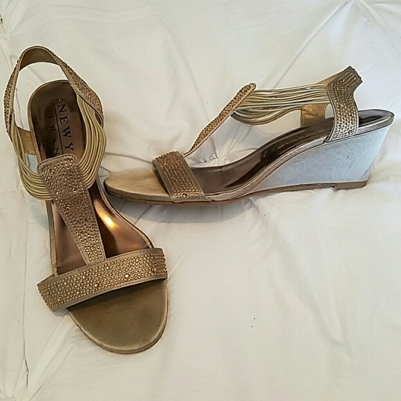 Rhinestone wedge sandals