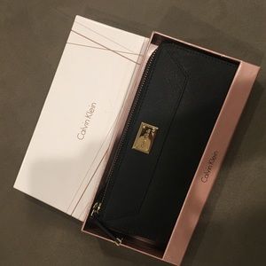 Calvin Klein black leather wallet NWT