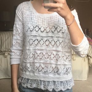 American Rag Sweater with Lace