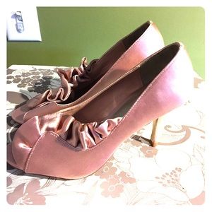 Open toed dusty pink heels