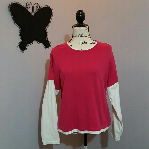 3 for $15 Pink and white long sleeved shirt