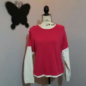 3 for $15 Pink and white long sleeved shirt