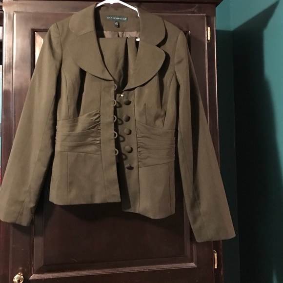 Dark green skirt suit