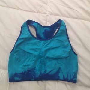 Blue Tie Dye Sports Bra