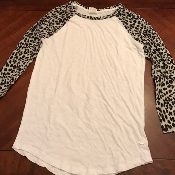 leopard sleeve baseball tee wholesale