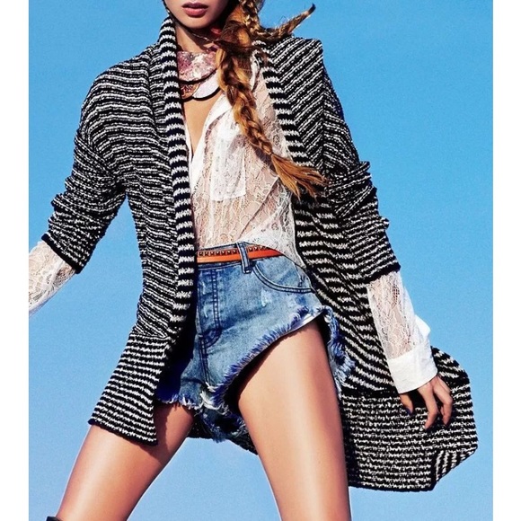 Free People Sweaters - FREE PEOPLE Woven Jacket Intricate Draped Coverup