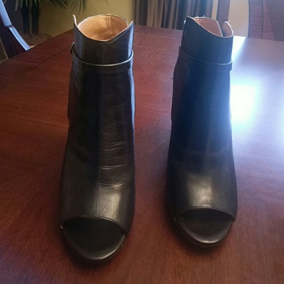 Black peep toe booties