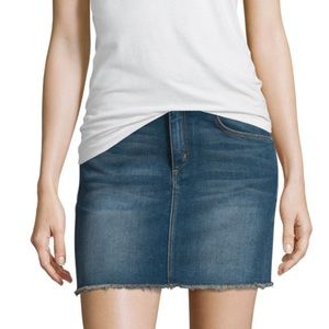 McGuire Denim mini skirt with raw hem in size 27