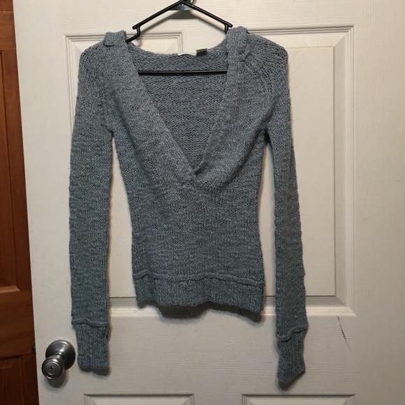 Deep v next cardigan with hood