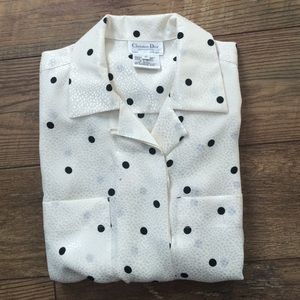 Christian Dior polka dot blouse