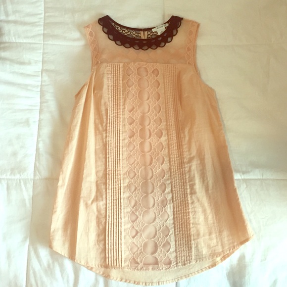 Elsey peach lace blouse