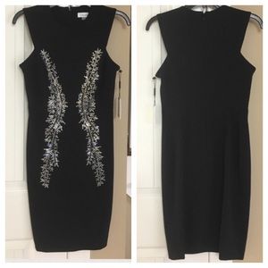 Calvin Klein Black Sleeveless Dress w/Rhinestones