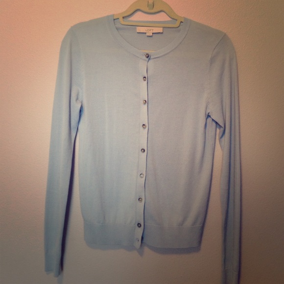 Loft light blue cotton cardigan size XS