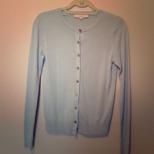 Loft light blue cotton cardigan size XS