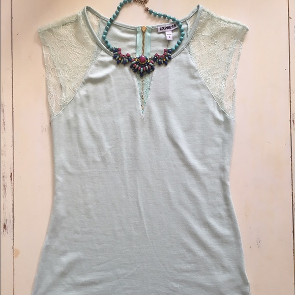 Express top with lace detail