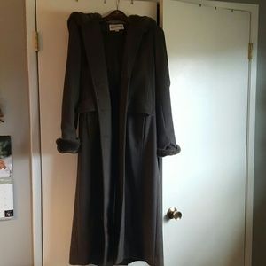 Long brown winter coat