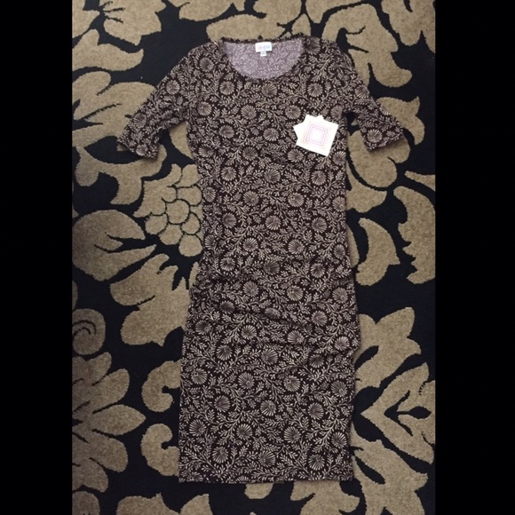 LuLa Roe Dress in Wine and Taupe
