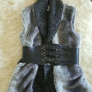 VINTAGE STAMPED WIDE LEATHER BELT