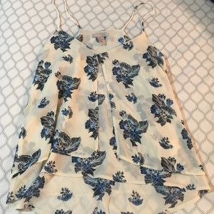 H&M blue floral tank