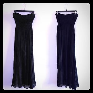 🔥❤️️BCBG Black Strapless Empire Waist Silk Dress