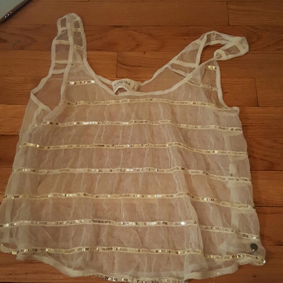 Abercrombie & Fitch sheer sparkle top