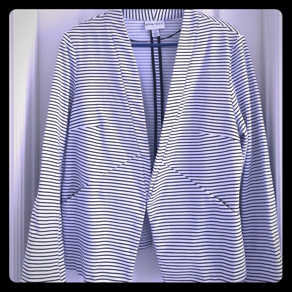Black and White Striped Blazer