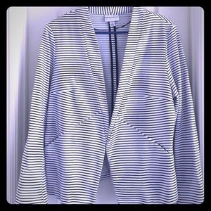 Black and White Striped Blazer