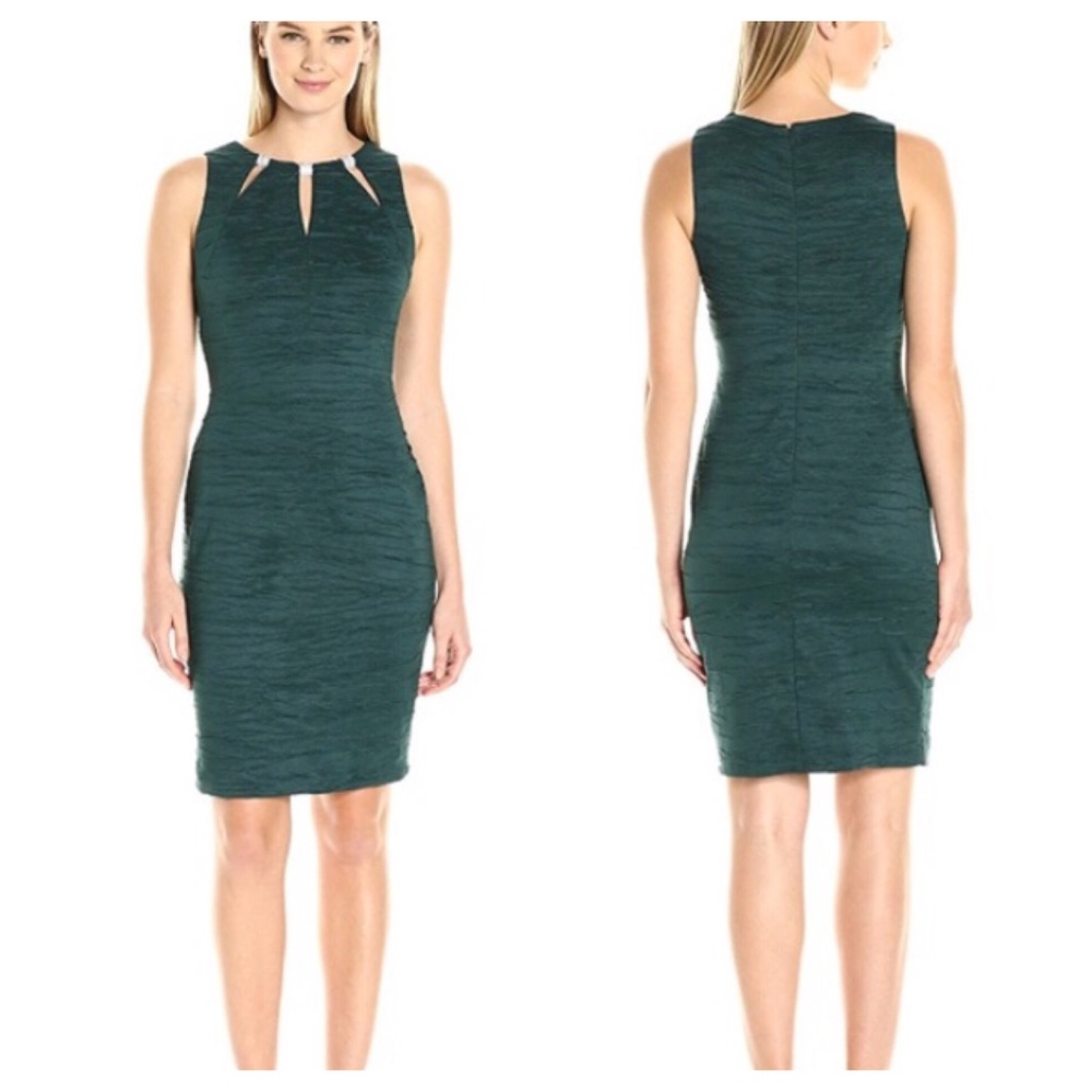 Eliza J Sleeveless Cutout Dress w/ Rhinestone