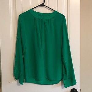 Green Silk Banana Republic Blouse. Size XS.