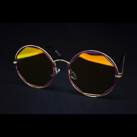LASTโจGeometric Octagonal Sunset Mirror Sunglasses - Picture 2 of 4