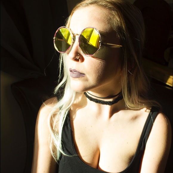 LASTโจGeometric Octagonal Sunset Mirror Sunglasses - Picture 3 of 4