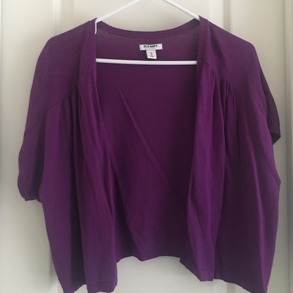 Purple cropped cardigan