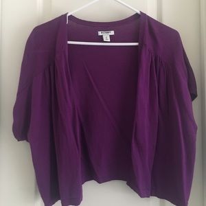 Purple cropped cardigan