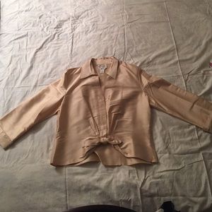 Talbots size 12 silk blouse with bow at waist