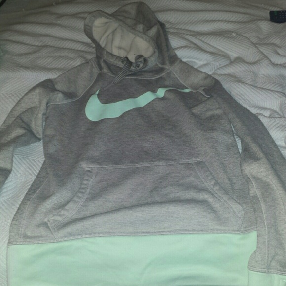 Nike thermafit jacket, gray and mint green